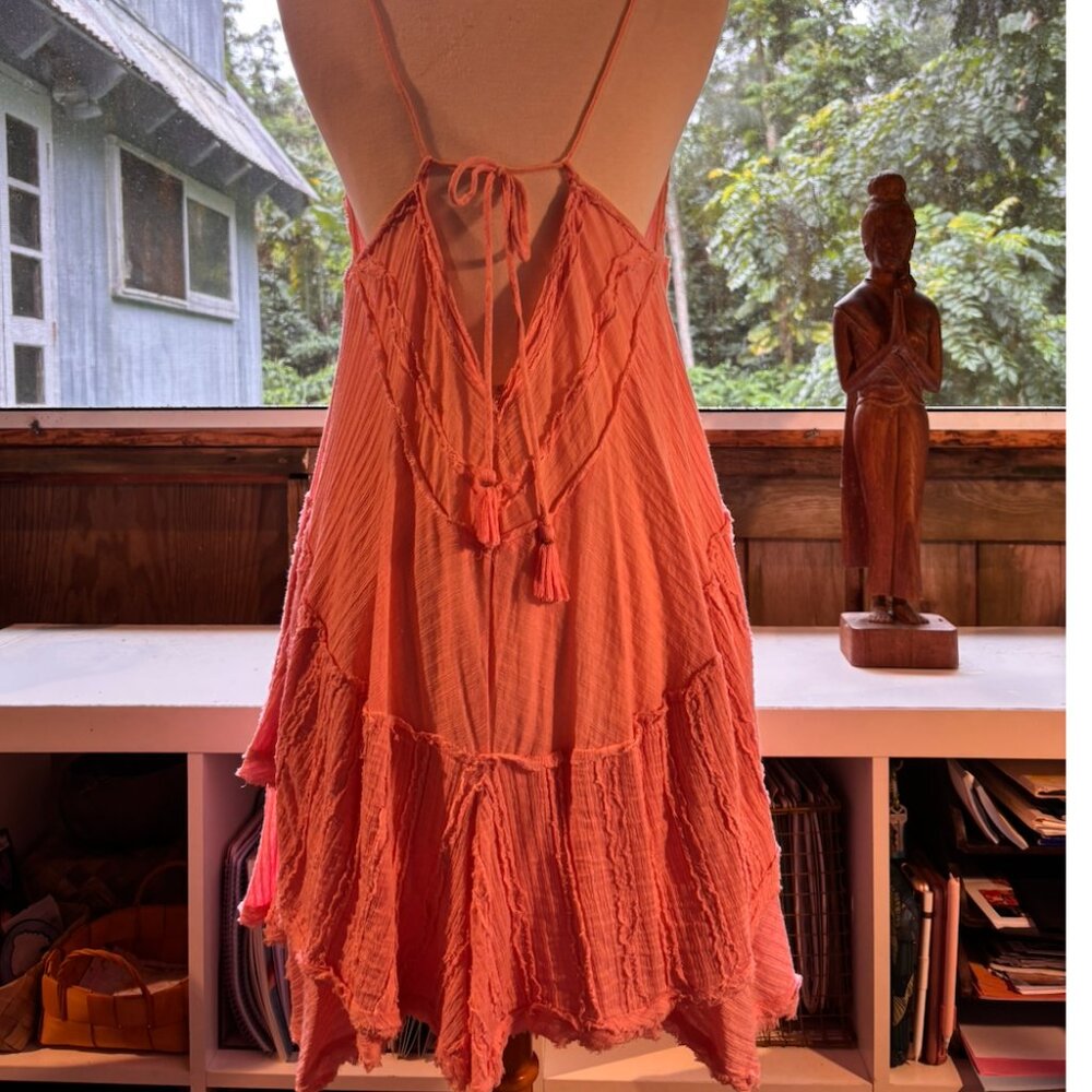 Dresses Custom Product Details Free People Frayed Hem Dress- peach - Picture 4 of 5